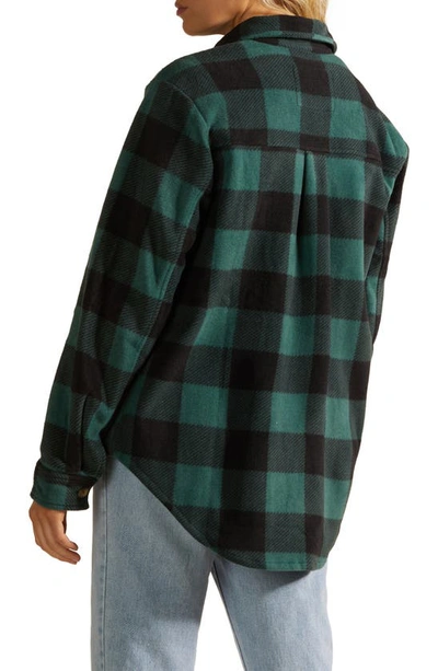 Shop Billabong Forge Buffalo Check Fleece Shirt Jacket In Evergreen