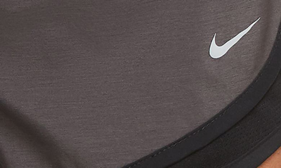 Shop Nike Dri-fit Tempo Running Shorts In Black Heather/ Wolf Grey