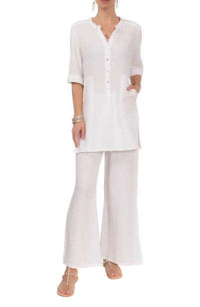 Everyday Ritual Kinsley Cotton Gauze Tunic Top In White