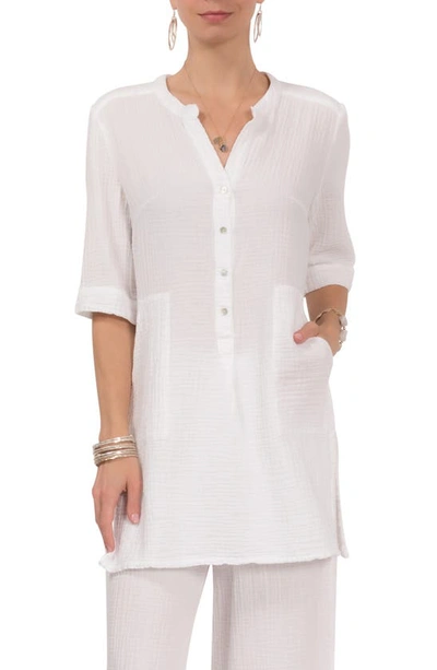 Everyday Ritual Kinsley Cotton Gauze Tunic Top In White