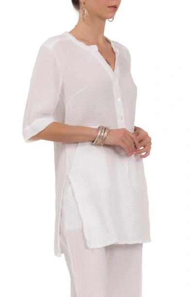 Everyday Ritual Kinsley Cotton Gauze Tunic Top In White