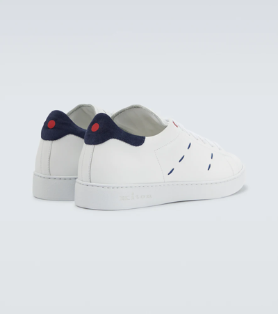 Shop Kiton Stitched Leather Sneakers In 0