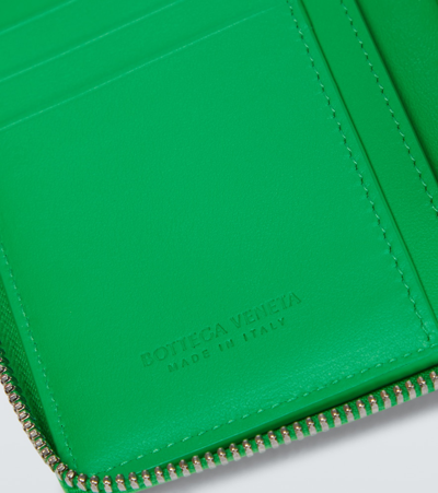 Shop Bottega Veneta Intreccio Leather Wallet In Parakeet-blk / Parak-s