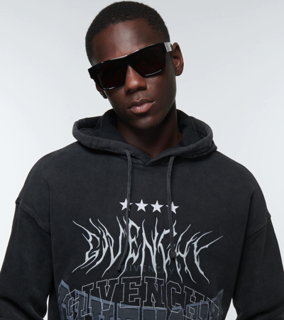 Givenchy 4g Square Sunglasses In Shiny Black / Smoke
