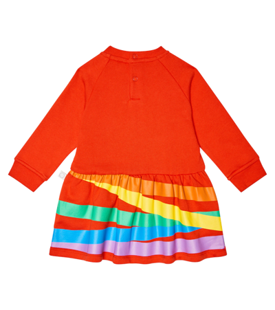 Shop Stella Mccartney Baby Printed Cotton Dress In Rosso