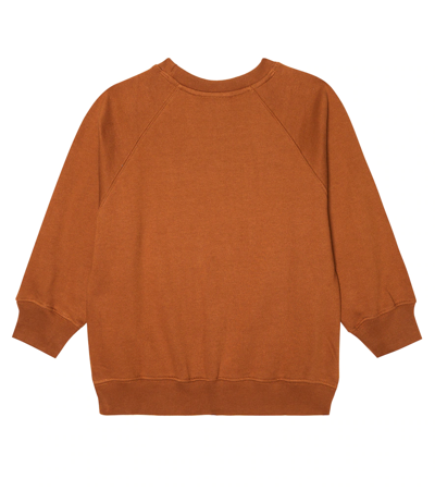 Molo Boys Brown Cotton Sweatshirt In Tawny Brown