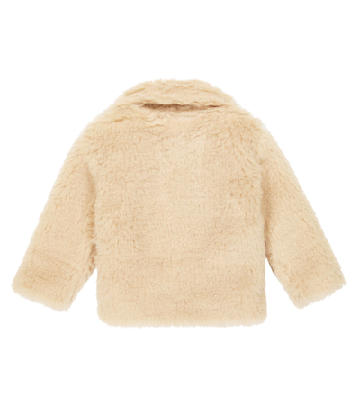Shop Molo Harlyn Faux Fur Jacket In Pearled Ivory