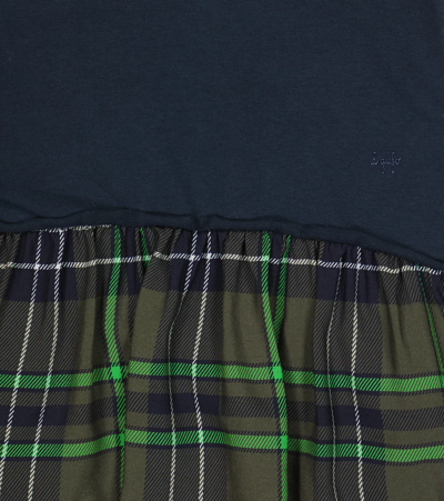 Il Gufo Cotton-blend Dress In Blu/verde Trasparente