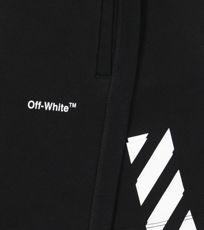 Off-white Rubber Logo-print Cotton-jersey Shorts 4-12 Years In Black White