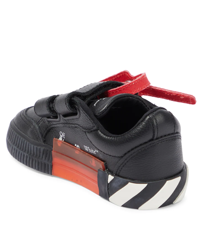 Off-white Boy's Arrow Stripe Leather Low-top Sneakers, Toddler/kids In White