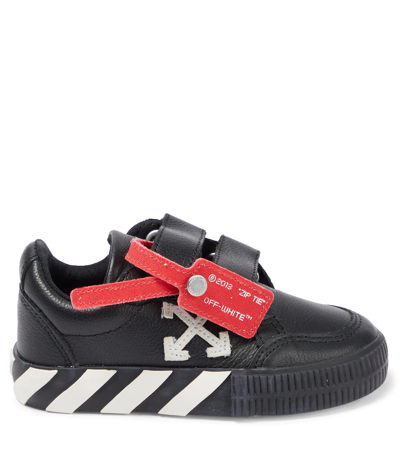 Off-white Boy's Arrow Stripe Leather Low-top Sneakers, Toddler/kids In White