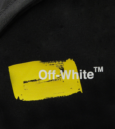 Shop Off-white Logo Printed Backpack In Black Yellow