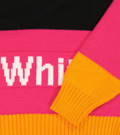 Off-white Logo Colorblocked Wool Sweater In Multi