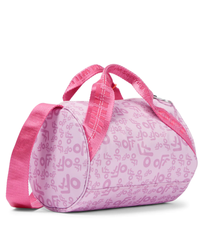 Shop Off-white Logo Duffel Bag In Pink Fuchisa