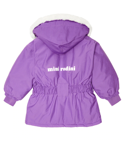 Shop Mini Rodini Hooded Shell Ski Jacket In Purple