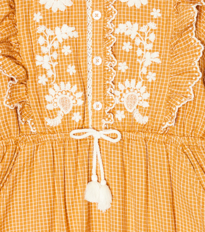 Shop Louise Misha Lace-trimmed Cotton Dress In Cinnamon