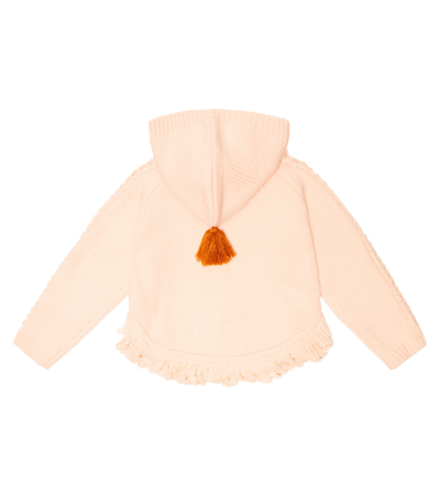 Shop Louise Misha Clara Embroidered Wool-blend Cardigan In Blush