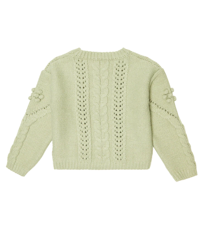 Shop Louise Misha Georgette Embroidered Wool-blend Sweater In Khaki