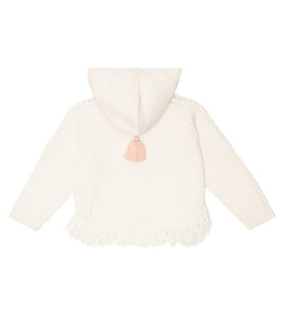 Shop Louise Misha Clara Hooded Wool-blend Cardigan In Cream