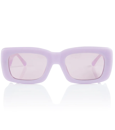 Attico X Linda Farrow Marfa Rectangular Sunglasses In Pink/ Pink