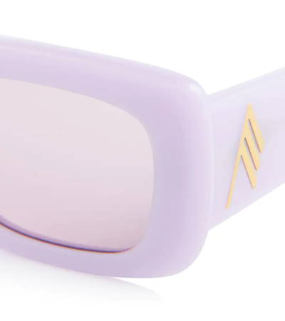Attico X Linda Farrow Marfa Rectangular Sunglasses In Pink/ Pink