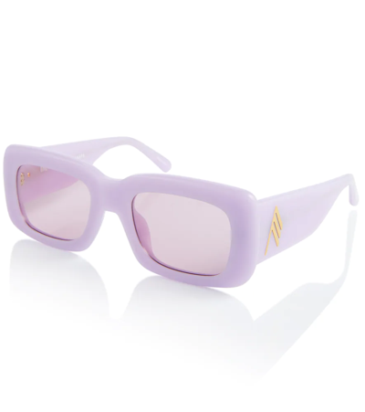 Attico X Linda Farrow Marfa Rectangular Sunglasses In Pink/ Pink