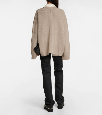 Shop Peter Do Oversized Wool And Cashmere Sweater In Sand