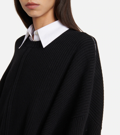Shop Peter Do Oversized Wool And Cashmere Sweater In Black