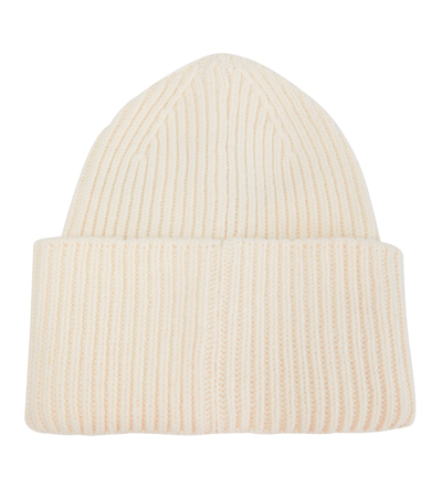 Shop Off-white Arrows Embroidered Wool Beanie In White Lilac