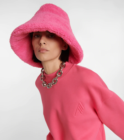 Ruslan Baginskiy Faux Fur Bucket Hat In Pink
