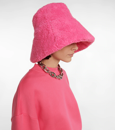 Ruslan Baginskiy Faux Fur Bucket Hat In Pink