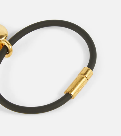 Shop Balenciaga Bb Icon Bracelet In Gold/black