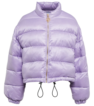 Shop Patou Cropped Puffer Jacket In Lavender