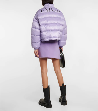 Shop Patou Cropped Puffer Jacket In Lavender