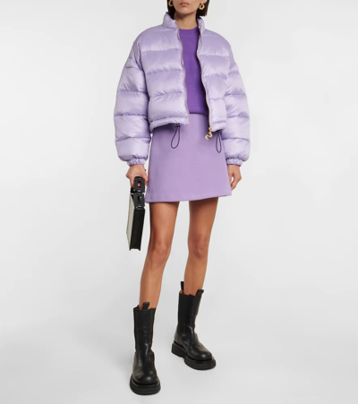 Shop Patou Wool-blend Miniskirt In Violet