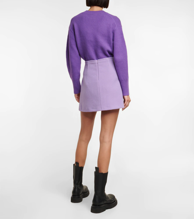 Shop Patou Wool-blend Miniskirt In Violet