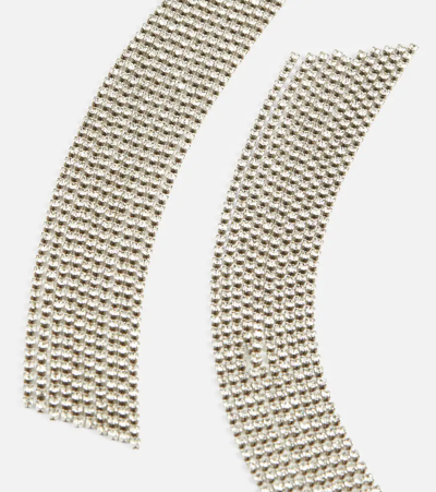 Isabel Marant Cascading Silver Pendant Earrings With Fluid Design In Transparent/silver