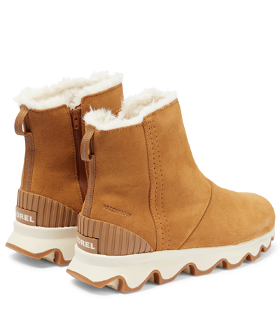 Shop Sorel Kinetic Suede Ankle Boots In Camel Brown, Na