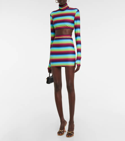 Shop Alex Perry Striped Miniskirt