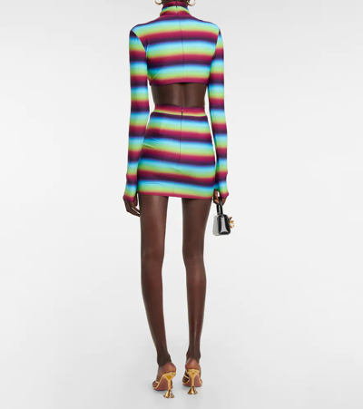Shop Alex Perry Striped Miniskirt
