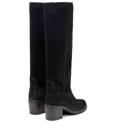 Shop Isabel Marant Seenia Suede Knee-high Boots In Black