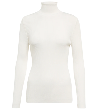 Shop Fusalp Ancelle Ribbed-knit Turtleneck Sweater In Poudre