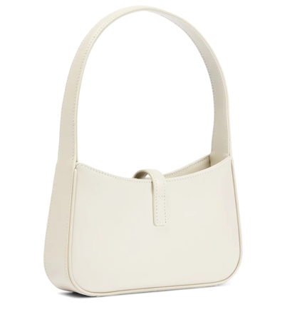 Saint Laurent Le 5 A 7 Mini Ysl Shoulder Bag In Smooth Leather In Blanc Vintage