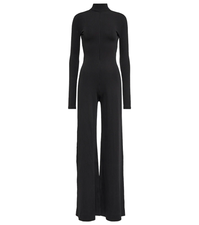 Shop Balenciaga Ribbed-jersey Turtleneck Jumpsuit In Black