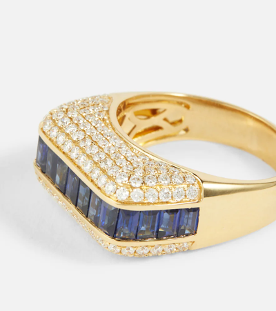 Shop Rainbow K Empress 18kt Gold Ring With Diamonds And Sapphires In 0