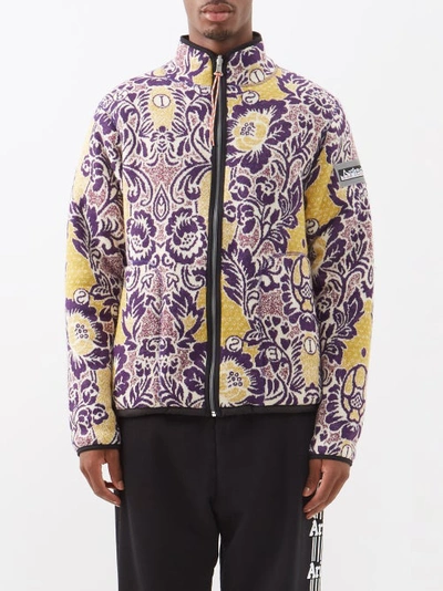 Aries Fleur Floral-pattern Relaxed-fit Woven-knit Jacket In