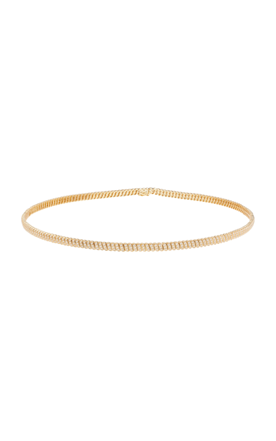 Anita Ko Thin Zoe 18k Yellow Gold Diamond Choker In Gold