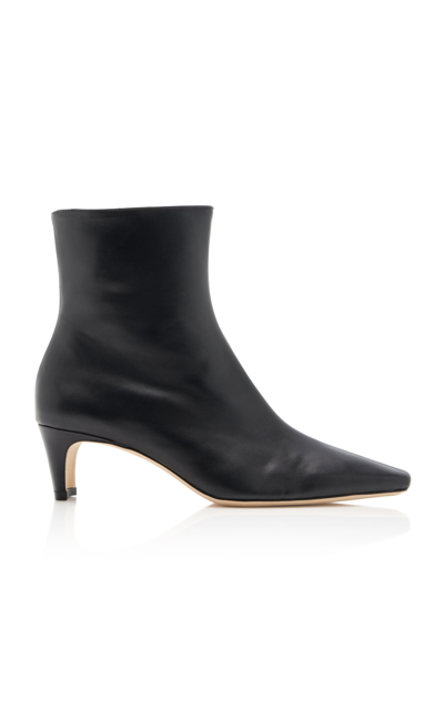Shop Staud Wally Leather Ankle Boots In Black