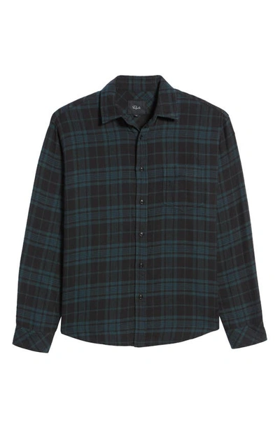 Shop Rails Lennox Relaxed Fit Plaid Cotton Blend Button-up Shirt In Emerald Shadow