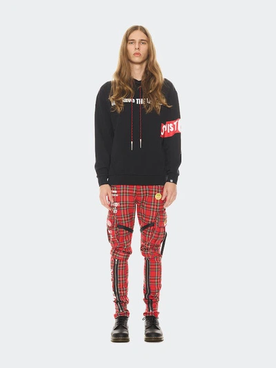 Shop Cult Of Individuality Rocker Cargo "sex Pistols" Pant In Plaid In Red